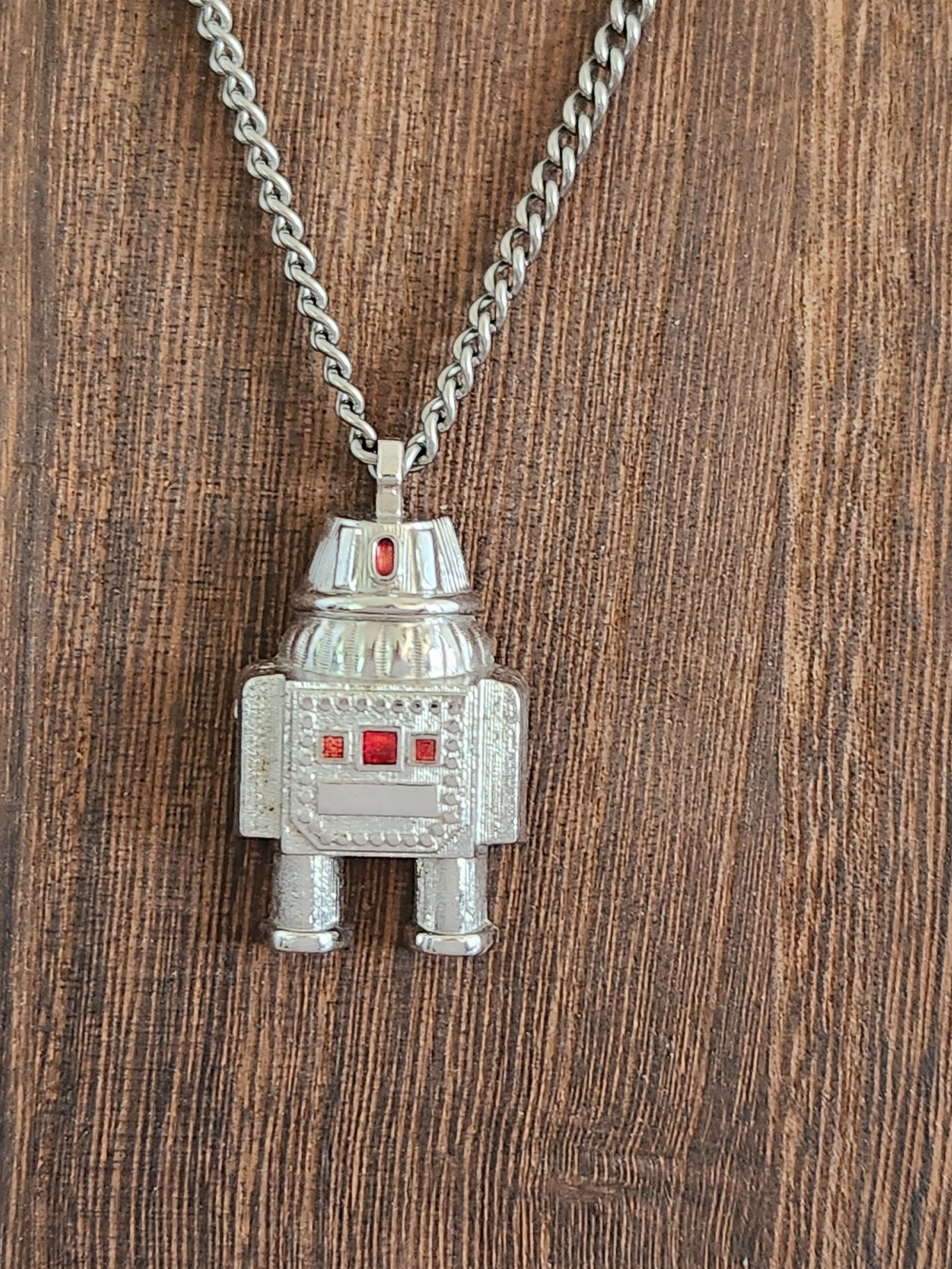 Silver Galactic Robot Pendant Necklace
